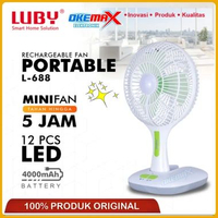 LUBY Kipas Angin Kipas Lampu Emergency 2in1 Mini fan Portable Bisa Digantung 4000mAh L-688 L688 KIPA
