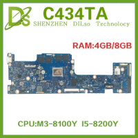 KEFU C434TA Mainboard For ASUS Chromebook Flip C434TA-DSM4T C434T Laotop Motherboard M3-8100Y I5-8200Y 64G 128G SSD 4G/8G RAM