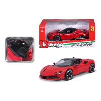 Bburago โมเดลรถ Ferrari SF90 Stradale ขนาด 1:24 ของเล่นสำหรับเด็ก ของขวัญ ผลิตจากโลหะหล่อและส่วนประก