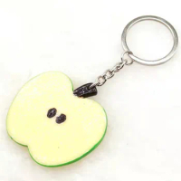 2022New Lemon Apple KeyChain Car Pendant Resin Accessories Gift Wholesale Simulation Fruit Keycahin Small Pendant