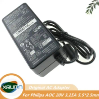Genuine 20V 3.25A 65W ADPC2065 Power Supply AC Adapter For Philips 278E1 272M7C 279X6Q 276E8F For AOC U2879VF Monitor Charger