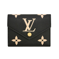 【Louis Vuitton 路易威登】M80968  經典Monogram壓花Victorine系列三折錢包短夾(黑色)