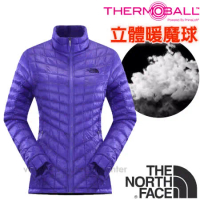 【美國 The North Face】女新款PrimaLoft ThermoBall暖魔球保暖外套.夾克.大衣.風衣/媲美羽絨科技填充/CUD5 星空紫