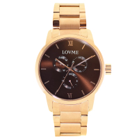 【LOVME】072紳士質感不鏽鋼三眼手錶(VS1072M-44-C41)