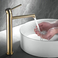 Basin Faucets Brush Gold Bathroom Faucet Single handle Basin Mixer Tap Bath Black Gray Chrome Faucet 304 SUS Sink Water Crane