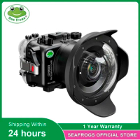 Seafrogs 40m/195ft Waterproof Underwater Housing Camera Diving Case for SONY A6600 16-50mm 10-18mm 16-35mm 90mm Lens