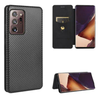 For Samsung Galaxy Note 20 Luxury Flip Carbon Fiber Skin Magnetic Adsorption Case For Samsung Note 20 Ultra Note20 Phone Bags