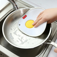荷包蛋吸水雙面抹布 擦手巾 隔熱墊 廚房 去汙 鍋具 清洗 懸掛 加厚 不掉毛 不沾油 ♚MY COLOR♚【X58】