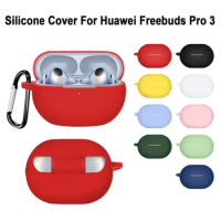 For Huawei Freebuds Pro 3 Case Cover With Hook Shockproof Silicone Earphone Cover Solid Color Headphone Accessories
