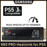 SAMSUNG 980 Pro with Heatsink SSD 1TB 2TB NVMe PCIe 4.0 M.2 2280 7000MB/S Drives for PS5 PlayStation5 Laptop Gaming Computer