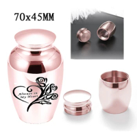 small urn keepsak for human ashes carved heart rose flower ashes holde aluminum alloy urn-Always in my heart