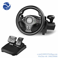 YYHC 4in1 Car Driving Force Gaming Stand Volante Para Set Racing PC PS3 PS4 Game Steering Wheel for Mobile Xbox One 1 360 with P