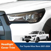 Car Accessories Front Light Cover For Toyota Hilux Revo 2021 2022 2023 2024 year Decorative Lamp Shades Headlight Cover 2Pcs/Set