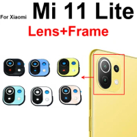 Rear Camera Lens Glass Cover Frame For Xiaomi Mi 11 Lite 4G 5G Main Big Back Camera Cover Frame with Sticker Repir Replacement