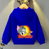 jaket hoodie anak bergambar tom and jerry jaket waterproof jaket musim dingin jaket anak usia 1-12 t
