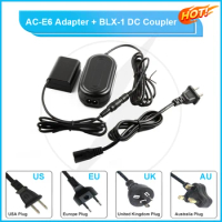 BLX-1 DC Coupler BLX1 Dummy Battery + AC-E6 ACE6 AC E6 Power Adapter Suitable for Olympus OM1 OM-1 Micro SLR Camera