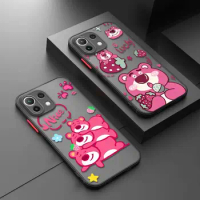 Case For Xiaomi 13 Poco 12 10T C40 C51 11 Lite 9T X3 X4 M5 Pro Matte Cover Disney Strawberry Bear Lotso