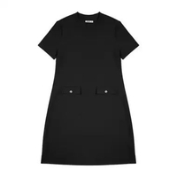 3Second Women's A Line Midi Dress Short Sleeve Loose Fit Viera HP-C010426 S Black