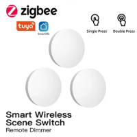 Tuya ZigBee Button Scene Switch Intelligent Linkage Smart Switch Battery Powered Automation Work With Smart Life Zigbee Devices