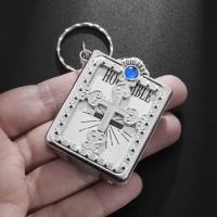 New Mini Bible Keychain Christian Cover Amulet Ornaments