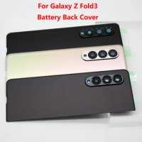 Housing Cover For SAMSUNG Galaxy Z Fold3 Fold 3 5G Glass Battery Back Case Rear Door Replacement Parts With Camera Lens