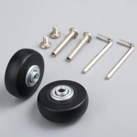2sets Suitcase Replacement Wheels 50x18mm Travel Luggage Wheel OD 6mm Rubber Steel Axles+screws+Wrenches Repair Part Easy Instal