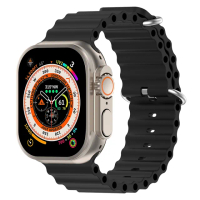 【HH】Apple Watch 38/40/41mm -午夜色-可調扣環海洋矽膠錶帶(SP-APW41-SK)