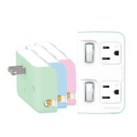 【iPlus+ 保護傘】2開2插 3變2轉換型節能壁插-嬰兒藍(PU-1221)