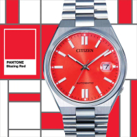 【CITIZEN 星辰】Mechanical PANTONE限定 時尚機械腕錶男錶 手錶(NJ0158-89W/橘紅40mm)