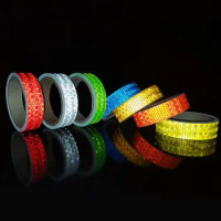 2.5cmx5m Bicycle reflective Tape Waterproof Safety Warning Sticker White Red Yellow Fluorescent Green Blue Reflectors For Things