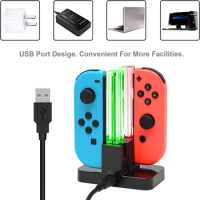 BANGSHE 4In1 LED Indicator Charger Stand Dock Station Compatible with Nintendo Switch Type-C Holder for Switch OLED Controller