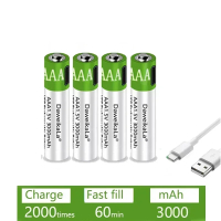 AAA Usb Rechargeable Battery Lifepo4 Original Rechargeable Lithium Batteries Aaa Recharable Rechar