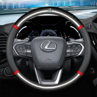 Penutup Roda Stereng Baharu, Penutup Pemegang Kulit, Tekstur Gentian Karbon, Untuk Lexus IS250, ES30
