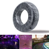 350M/roll High quality solid core 2.0mm black PMMA Plastic end glow Fiber Optic cable