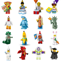 Đồ chơi lắp ghép Pek Mystery Minifigures, Cá mập hoạt hình, Xúc xích, Pizza, Buzz Lightyear