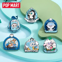 Pop Mart The Monster Labubu Animals Blind Box Badge Action Mystery Figure Refrigerator Magnetic Suction Brooch Decoration Gifts