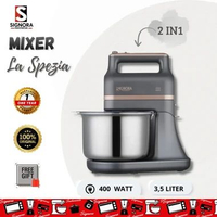 SIGNORA La Spezia Hand Mixer 400W Stand & Hand Mixer Stainless Steel Bowl 2.5L PILIHAN HADIAH HADIAH