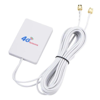 Lte Antenna Cable Signal Amplifier 4G 3G External Vertical TS-9 Dual Network 28Dbi Wifi Sma White Mo
