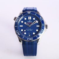 二手品  歐米茄 OMEGA  藍海馬膠帶款 42MM 自動上鍊 (含2024年保卡及原廠盒子)