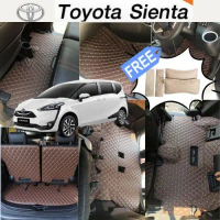 Sienta 🔥ถูกสุด เต็มคัน🔥 พรมรถหนัง 6D ปี2016-2021Toyota หนังอย่างดี หนา 13mm รวมท้าย