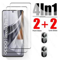 For Oppo Reno10 Pro 5G Glass 4In1 19D Curved Protective Glass Orro Reno 10 Pro Reno10 Pro 5G Camera Lens Screen Protector Film