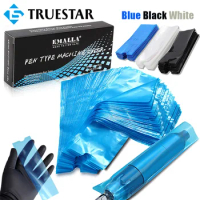 EMALLA 200PCS Tattoo Pen Bags Plastic 3 Colors Tattoo Machine Covers Cartridge Pen Clip Sleeves Protection Bag Tattoo Accesories