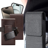 【CityBoss】for iPhone16 Pro Max/i15Pro Max 6.9 品味真皮植鞣牛皮直立式腰掛皮套