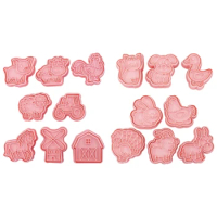 16Pcs Farm Animals Biscuits Mold Cookie Stamps Fondant Biscuits Cookie Cutters Dropship