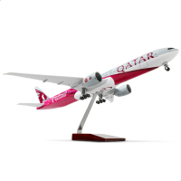 Kit Model Kapal Terbang Diecast, QIYUMOKE, Model Besar Boeing 777-300ER A7-BEB Qatar 18.5 inci, 1 /