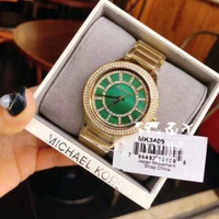 『Marc Jacobs旗艦店』Michael Kors正品實拍美國代購MK3409MK水晶鑽綠色錶盤時尚腕錶