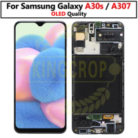 OLED For Samsung galaxy A307F/DS,A307GN/DS,A307YN Display with frame Touch Screen Digitizer Assembly For Samsung A30S lcd