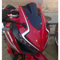Motorcycle Double Bubble Windshield Windscreen For 2019 2020 2021 2022 2023 Honda CBR500R CBR400R CBR 500 400 R Black Iridium