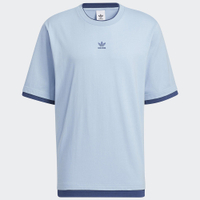 Adidas 男裝 短袖上衣 T恤 雙層 落肩 刺繡 藍【運動世界】HM7993