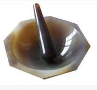 FREE SHIPPING Natural Agate Mortar and Pestle Lab Grinding ID=130 mm 5" OD=150 mm